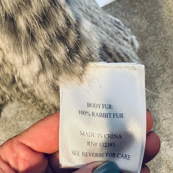 Rabbit Fur Grey Vest | Size S - Picture 4 of 5